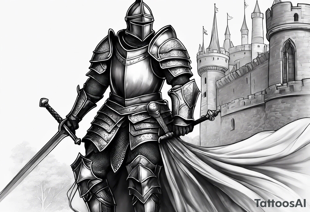 knight with heavy armor tattoo idea