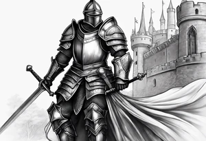 knight with heavy armor tattoo idea