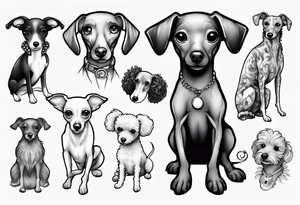 Italian greyhound and poodle tattoo idea