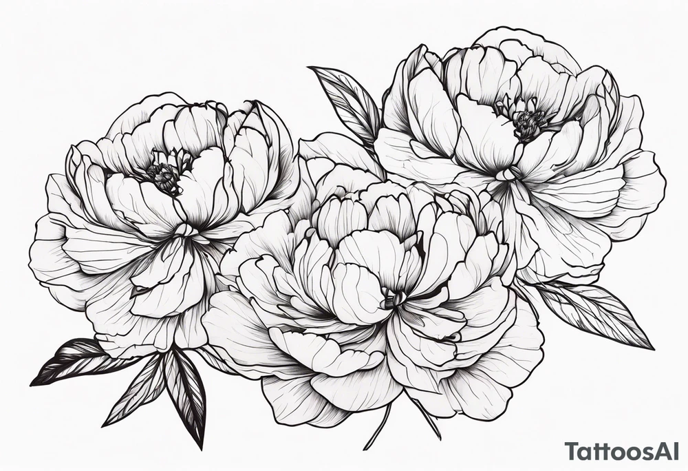 peony flowers tattoo idea