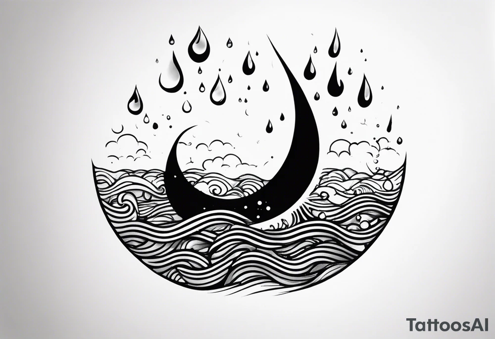water drop falling into ocean tattoo idea