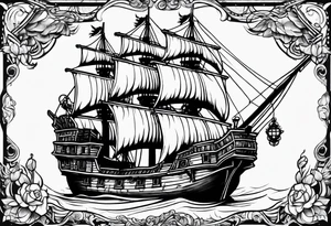 pirate ship tattoo idea