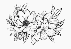 Pretty ,feminine flowers tattoo idea