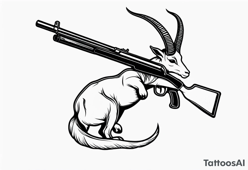 capricorn with sunglasses and shotgun tattoo idea