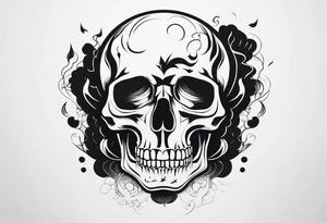skull with smoke around it tattoo idea