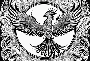 Japanese Phoenix with Maori Koru tattoo idea