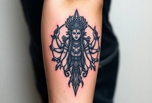 hindu god tattoo that shows strength and is trippy tattoo idea