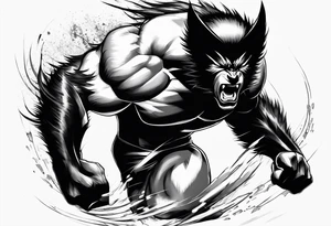 Wolverine animal runnig tattoo idea