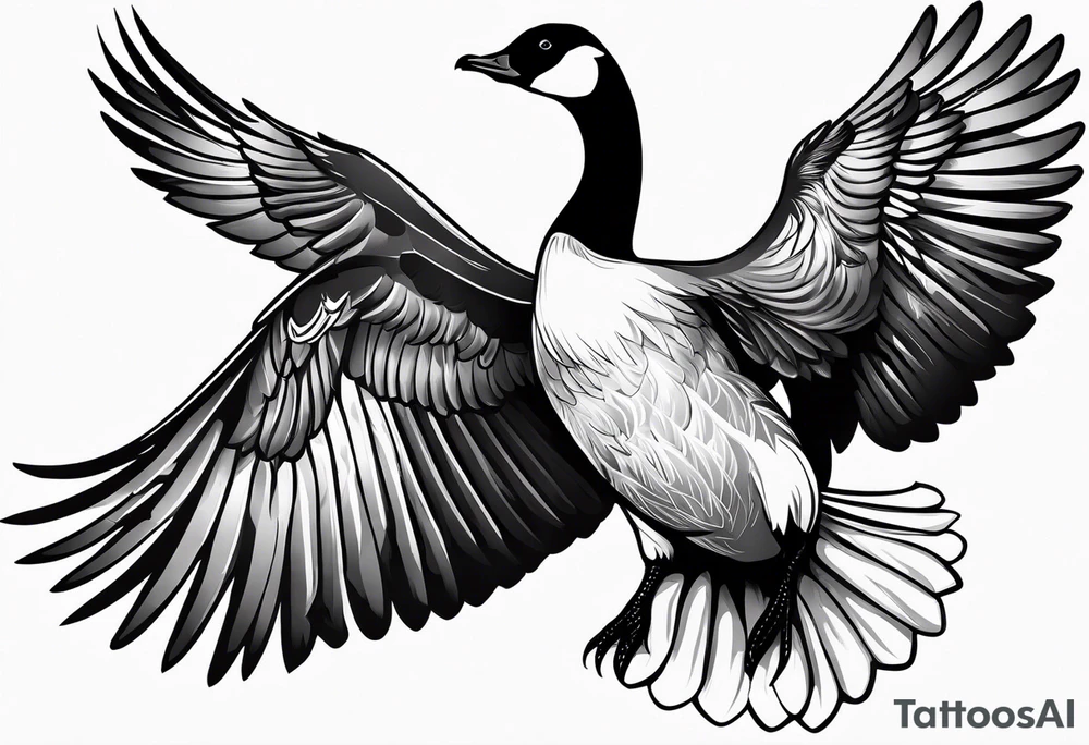 Canadian geese wing on forearm tattoo idea