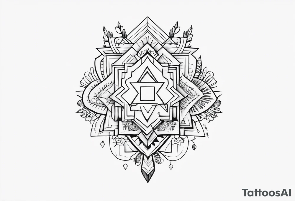 троянди в поєднанні з абстракцією tattoo idea