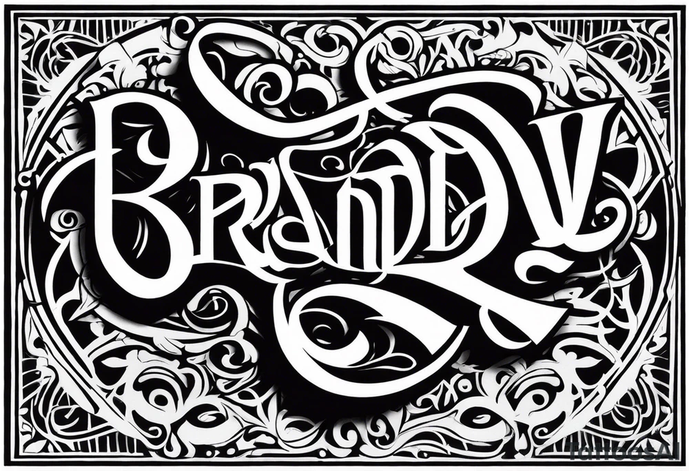 Gram that reads brandy in one oriantation and Shane in the opposite tattoo idea