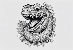 long worm with smile tattoo idea