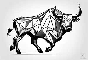 mountain, cycle, bull tattoo idea