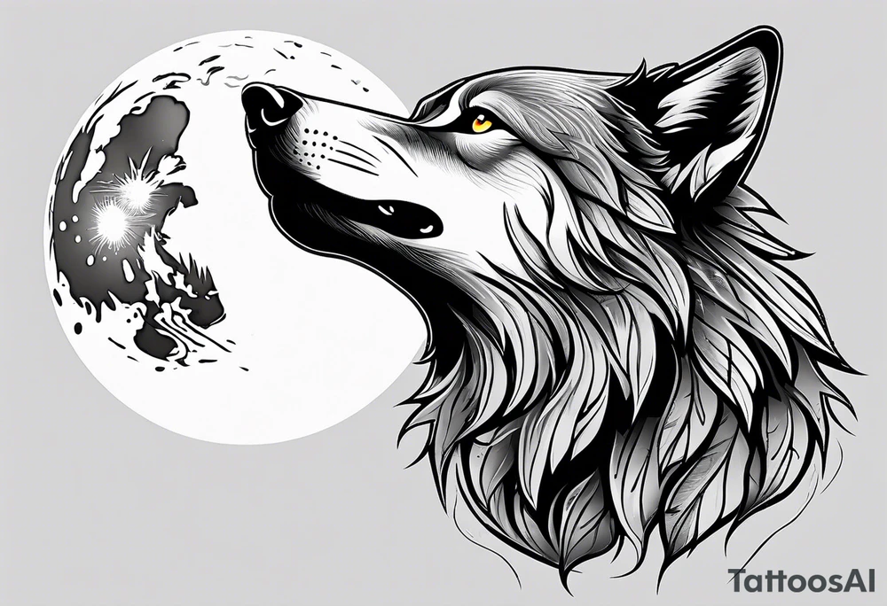 howling wolf tattoo idea
