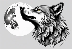howling wolf tattoo idea