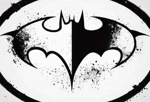 batman symbol grunge tattoo idea