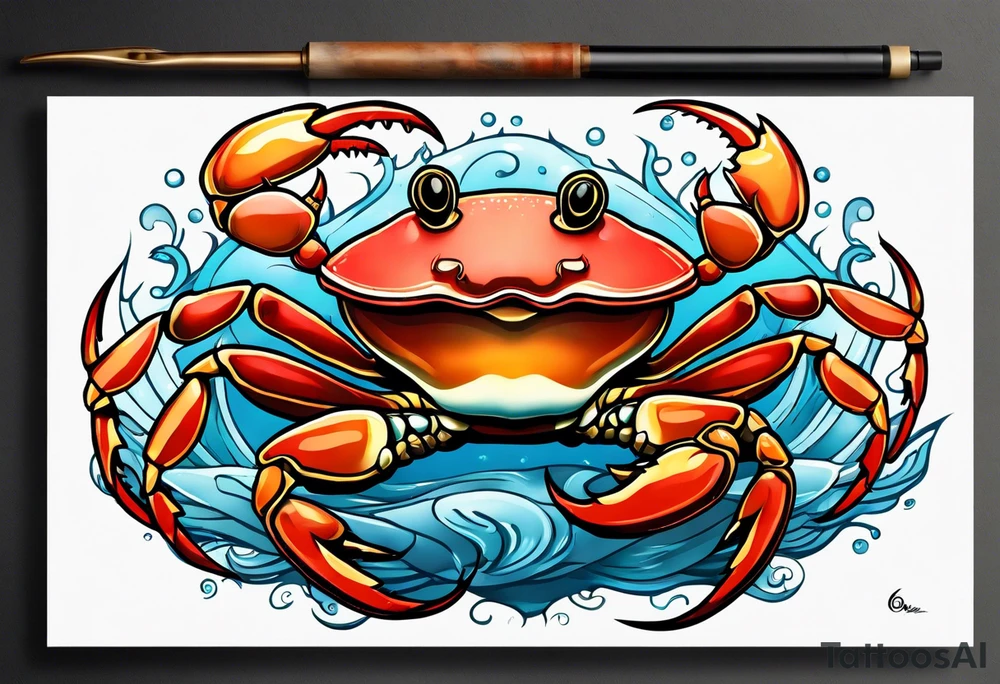 Crab con  69 nelle chele tattoo idea