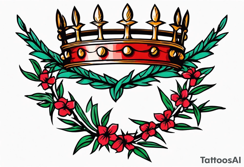 crown of thorns
old school vintage simple traditional design 



bold color simple tattoo idea