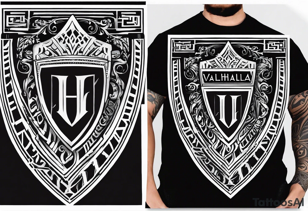 Valhalla steps shield tattoo idea