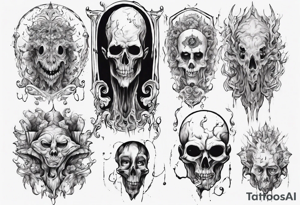 Tall creepy figure tattoo idea