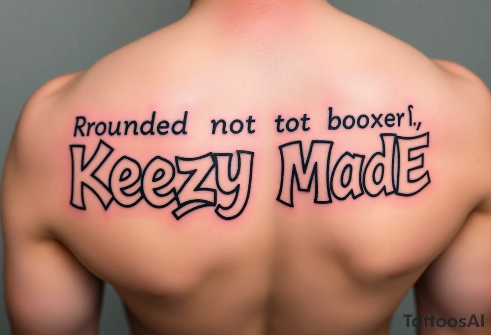 Rounded not boxed bubble graffiti style lettering  (KeezY MadE) tattoo idea