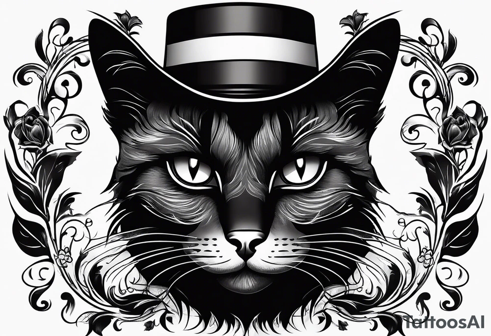 Black cat I’m a hat tattoo idea