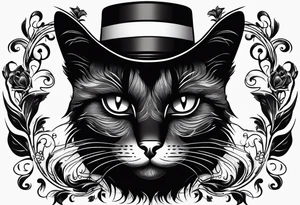Black cat I’m a hat tattoo idea
