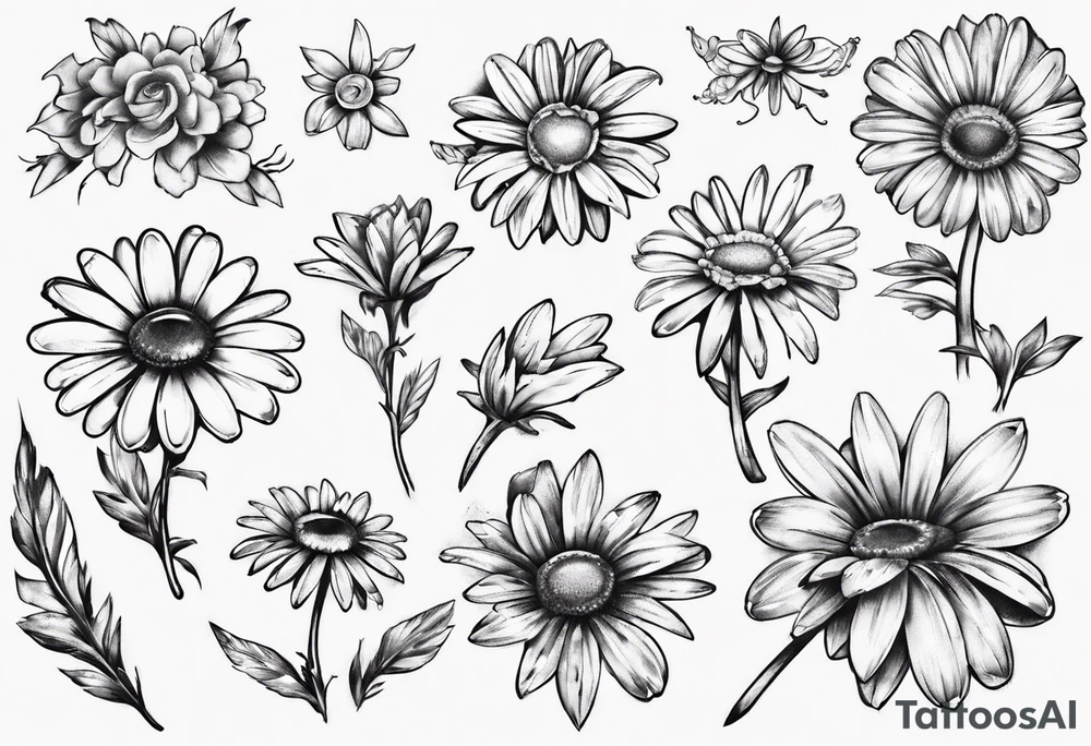 Daisy for men tattoo idea