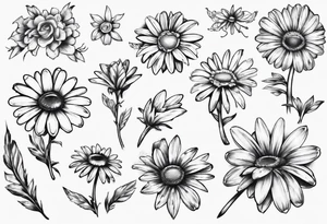 Daisy for men tattoo idea