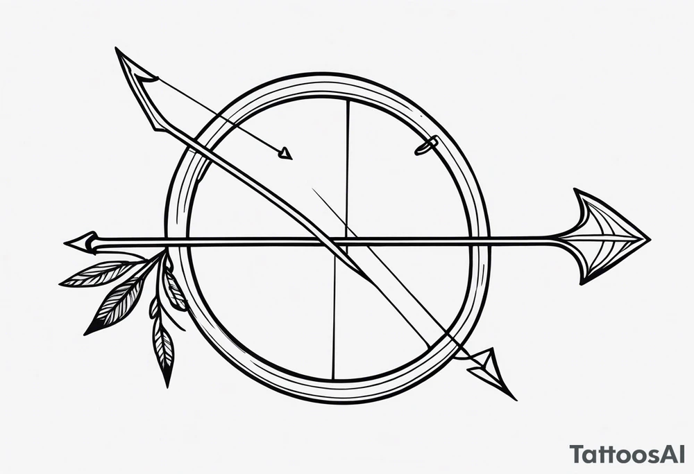 Traditional Bow and Arrow tattoo idea