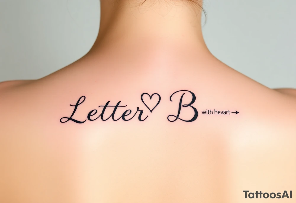 Letter B with a heart tattoo idea