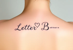 Letter B with a heart tattoo idea