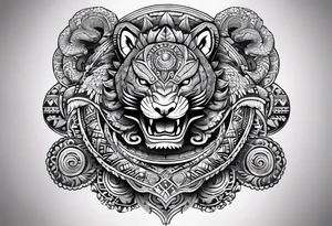 aztec snake sleeve tattoo idea