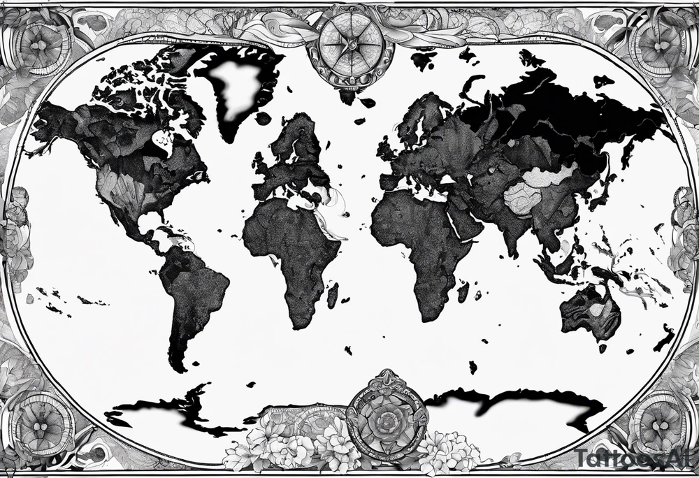 Mapa mundi no antebraco com tattoo idea