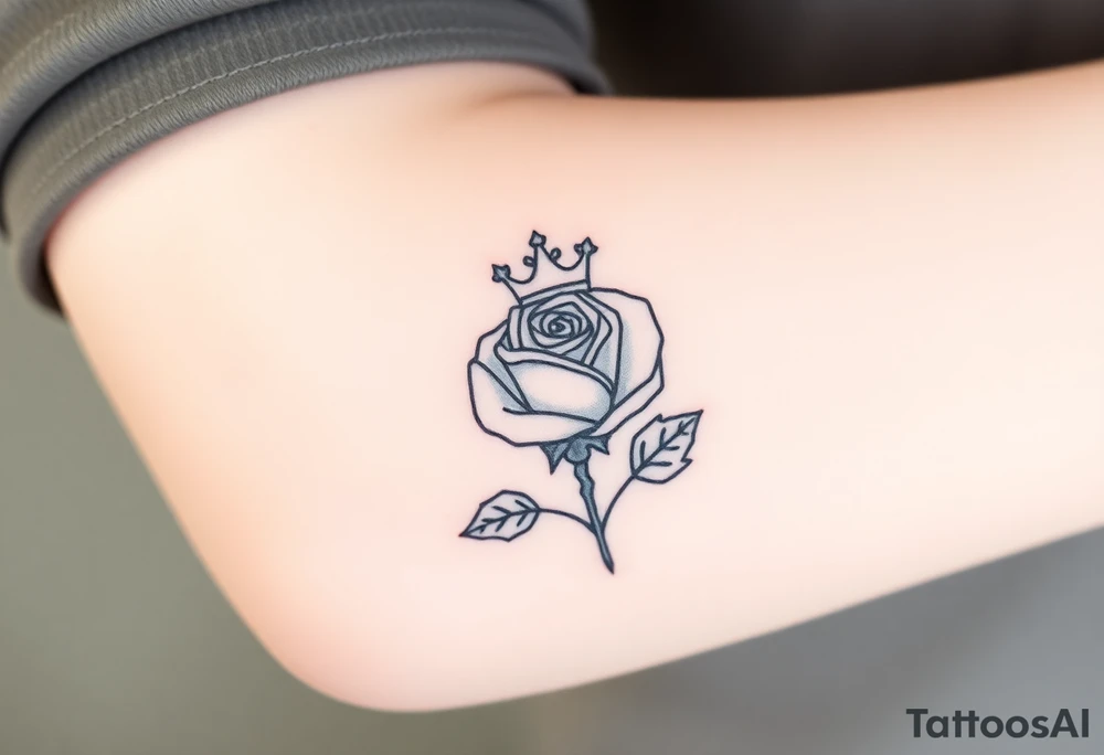 A rose with a kings crown ontop tattoo idea