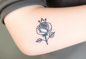 A rose with a kings crown ontop tattoo idea