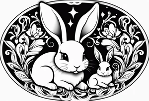 Mum and baby bunny tattoo idea