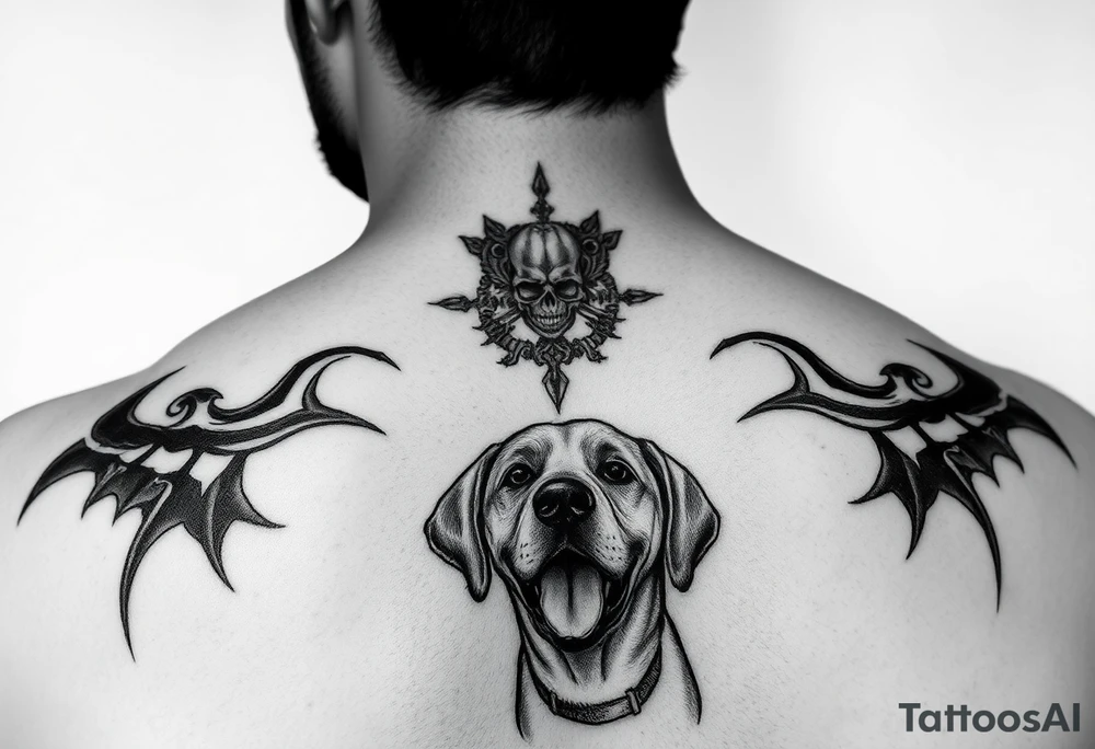 I would like a tattoo that represents our 2nd life following an accident. My husband, Elex, my son Evan, our nephews Sixtine and Diego and Cookie my dog. tattoo idea