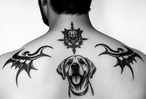 I would like a tattoo that represents our 2nd life following an accident. My husband, Elex, my son Evan, our nephews Sixtine and Diego and Cookie my dog. tattoo idea