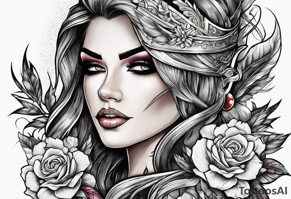 Dagger cutting off her hair tattoo idea