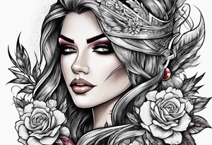 Dagger cutting off her hair tattoo idea