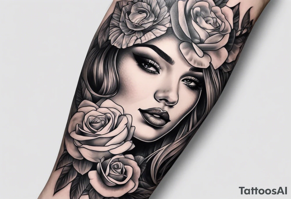 Romantic design foe woman arm using my kids picture tattoo idea