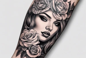 Romantic design foe woman arm using my kids picture tattoo idea