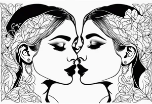 Two person kissing tattoo idea