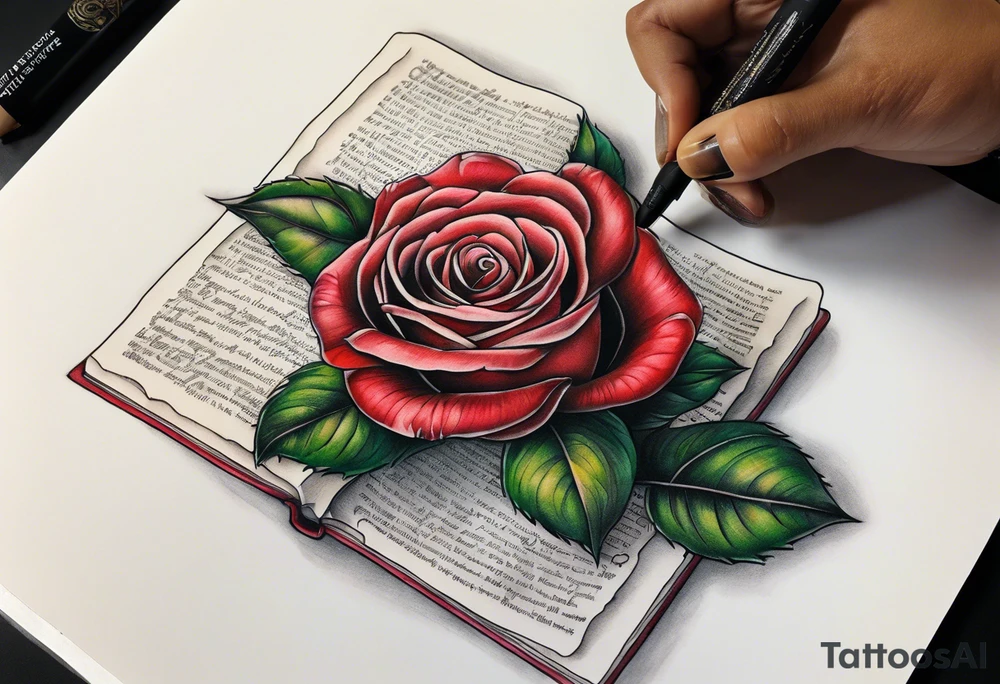 Rose and bible scripture tattoo idea