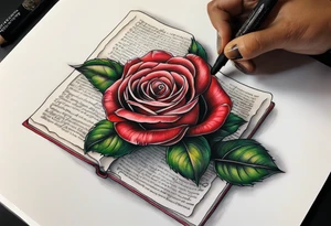 Rose and bible scripture tattoo idea