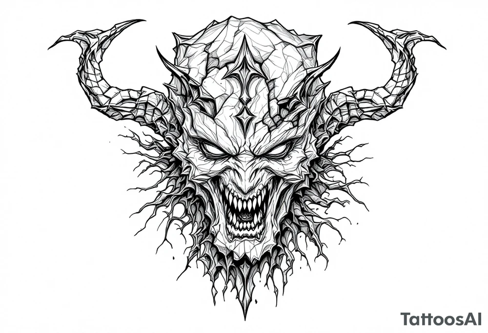 Stone bust hades underworld tattoo idea