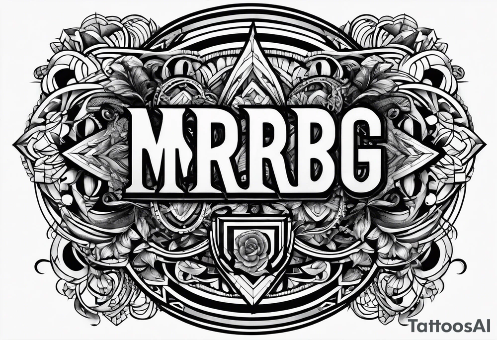only letters "MRBG" tattoo idea