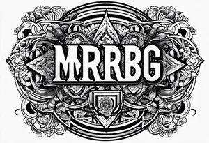 only letters "MRBG" tattoo idea