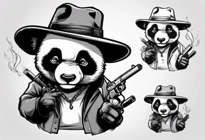 gangster panda angry

smoking with a gun wearing hat tattoo idea